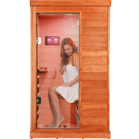 OUTEXER Sauna de infrarrojos lejanos Sauna casera Sala de spa Madera de baja EMF 1200W 120V