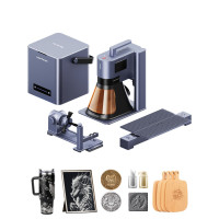 LaserPecker LP5 Cortador de grabado láser inteligente dual de fibra + diodo de 20 W con extensión giratoria, extensión deslizante y purificador de aire, estampado 3D, grabado en color, ideal para personalización en el sitio