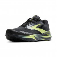 Brooks Adrenaline GTS 24, calzado para correr con soporte climatizado para hombre, negro/ébano/amarillo nuevo, 11 mediano