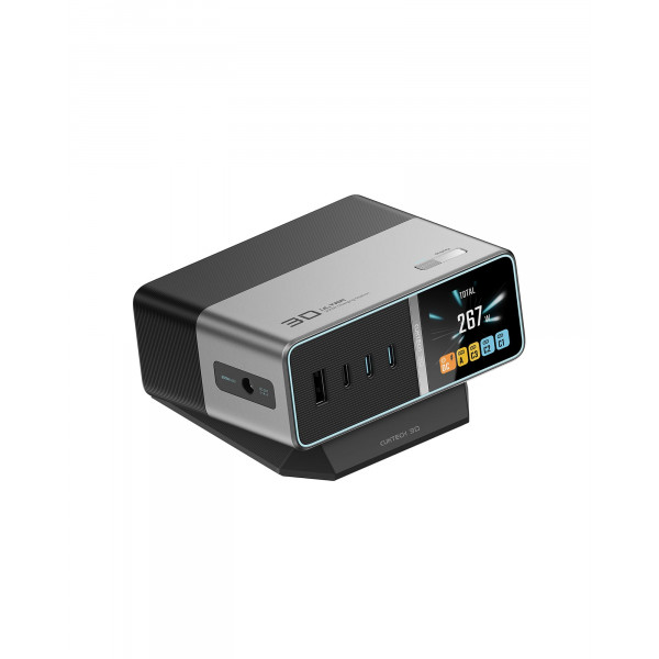 CUKTECH 30 Ultra Estación de carga de escritorio, 300 W Max DC y cargador USB C de 140 W, cargador rápido GaN de 5 puertos, compatible con iPhone, Galaxy, MacBook, Razer, Dell para oficina en casa, accesorios de escritorio para juegos