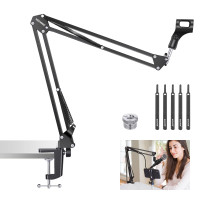 NEEWER Soporte de Brazo para Micrófono, Soporte de Brazo de Micrófono de Tijera con Pluma de Suspensión