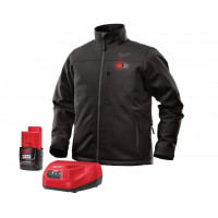 Kit de chaqueta térmica Milwaukee M12 - Batería y cargador incluidos (2XL, negro)