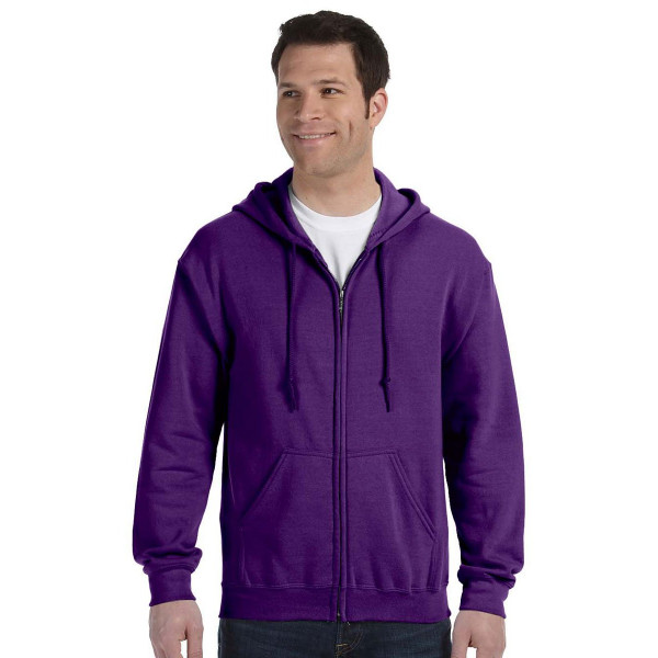 Gildan Sudadera con capucha y cremallera para adulto, estilo G18600, color morado, talla XL
