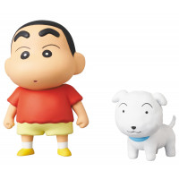 Figura ultra detallada de UDF No.674 Crayon Shin-chan Serie 4, Shin-chan y Shiro (versión anterior), altura total aprox. 2,8 pulgadas (70 mm), figura terminada pintada