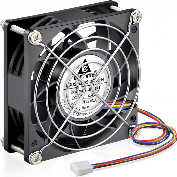 GDSTIME Ventilador PWM de 80 mm x 25 mm, 4 pines, ventilador de enfriamiento de alta presión estática de 12 V CC