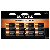 Batería de litio Duracell CR123A de 3 V, 12 unidades, almacenamiento de 10 años, alta potencia