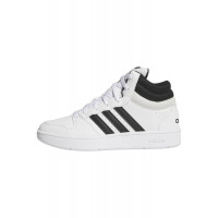 adidas Hoops Mid Classic unisex para adultos, blanco/negro/gris órbita, 13.5
