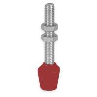 DESTACO 202208-M Husillo de neopreno adherido de punta plana, métrico, rosca M6, 44 mm de longitud, 16 mm de diámetro