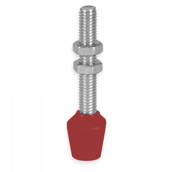 DESTACO 202208-M Husillo de neopreno adherido de punta plana, métrico, rosca M6, 44 mm de longitud, 16 mm de diámetro