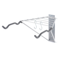 Delta Cycle & Home Garaje para 2 bicicletas - Colgador de pared plegable para bicicletas con estante de almacenamiento con capacidad para hasta 65 libras - Portabicicletas de pared horizontal para bicicletas de carretera, MTB e híbridas