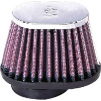 Filtro de aire con abrazadera universal original de por vida de alto flujo K&N: rendimiento, premium, lavable: diámetro de brida: 2 pulgadas, altura del filtro: 2,75 pulgadas, longitud de brida: 0,625 pulgadas, forma: ovalada recta, RC-1820