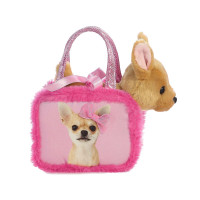 Aurora® Fashionable Fancy Pals™ Bonito animal de peluche rosa - Mini peluche con bolso para disfrazarse - Perfecto para niños mayores de 3 años, disfraces y cumpleaños - Multicolor 6,5 pulgadas