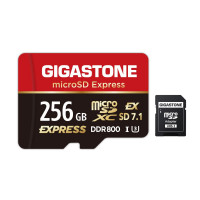 【Diseñado para Switch 2】 GIGASTONE 256GB microSD Express R/W 880/650MB/s Tarjeta de memoria SDXC SD 2.0 3.0 5.0 7.1 UHS-I UHS-II, Action Camera Drone, V30 U3, Adaptador SD 【5 años de recuperación de datos gratuita】