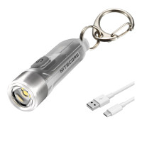 Nitecore Tiki llavero linterna con luces UV de alto CRI, 300 lúmenes USB-C recargable y cable de carga LumenTac