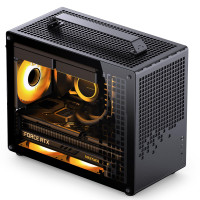 JONSBO/JONSPLUS Z20 Caja de PC Mini Torre Micro-ATX Negra, con Asa de Transporte Desmontable, Tamaño Mini, Compatible con Hardware de Alto Rendimiento, Soporte 240AIO, Enfriador H160mm, Negro
