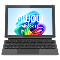 AWOW Tableta de 10,1 con Teclado, Mini Tableta portátil 2 en 1, Intel N150, 12GB RAM 256GB SSD, Pantalla en la Celda, Carga rápida PD de 36W, WiFi 6, BT 5.0, HDMI, Tipo-C, cámara de 8MP+5MP