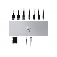 Base Razer Thunderbolt 4, 10 puertos, USB-A, USB-C, 2,5 GbE, blanco