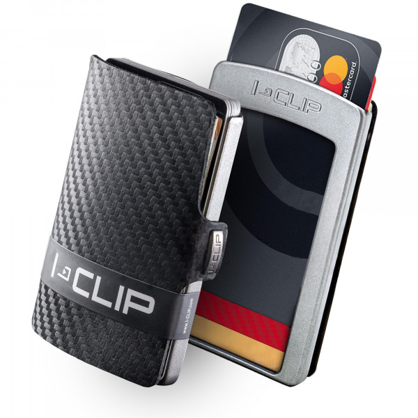 I-CLIP, Cartera de cuero de primera calidad para hombre, clip para billetes intercambiable y versátil, tarjetero seguro, cartera compacta para hombre minimalista, diseño elegante y delgado, cartera con clip para billetes perfecta para hombres - Carbon Sil