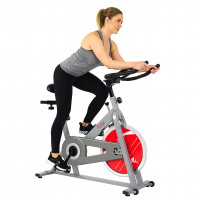 Sunny Health & Fitness Spin Bike Bicicleta de spinning estática para ciclismo en interiores, plateada (SF-B1001S)