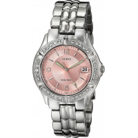 GUESS Reloj de pulsera en tono rosa + plateado con función de fecha. Color: Tono plateado (Modelo: G75791M)