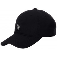 Asociación de Polo de EE. UU. Gorra de béisbol con logo de pony pequeño, gorra ajustable, color negro