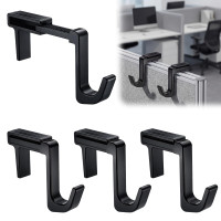 Otoolling 4 ganchos de cubículo ajustables negros para paredes de paneles de 1,8 a 3,5 pulgadas