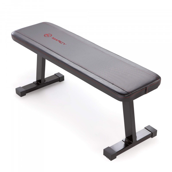 Marcy Flat Utility Banco de pesas de 600 libras de capacidad para entrenamiento con pesas y ejercicios abdominales SB-315, negro