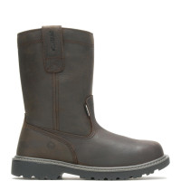Bota de trabajo Wolverine Floorhand impermeable de 10 con punta de acero para hombre, marrón oscuro, 7 M US