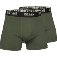 281Z Calzoncillos tipo bóxer de algodón de 4 pulgadas, ropa interior militar, senderismo táctico al aire libre, línea de combate Punisher (mediano, verde oliva (paquete de 2))