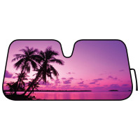 BDK Parasol para parabrisas delantero, diseño de acordeón, plegable, lindo, para ventana de coche, para camión y coche, parasol para rayos UV, protector de visera mantiene tu vehículo fresco, 58 x 27 pulgadas