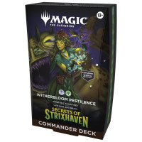 Magic: The Gathering Secrets of Strixhaven Commander Deck - Witherbloom Pestilence (baraja de 100 cartas, caja de baraja + accesorios)
