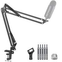 InnoGear Soporte para micrófono con brazo articulado para Yeti Fifine HyperX azul, negro