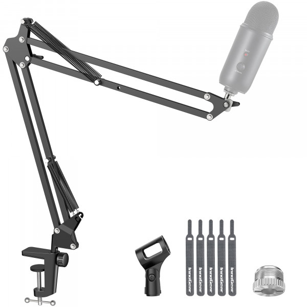 InnoGear Soporte para micrófono con brazo articulado para Yeti Fifine HyperX azul, negro