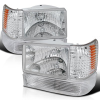SPEC-D TUNING Faros delanteros cromados + luces de parachoques + lámparas de esquina