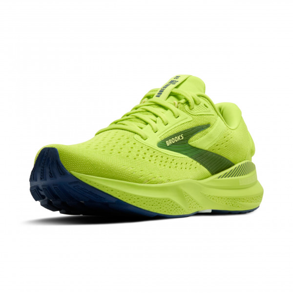 Brooks Adrenaline GTS 24, calzado para correr con soporte para hombre, lima ácida, lima soleada y azul marino, 9,5 mediano