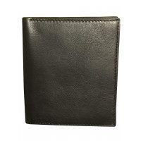 E ELTON Cartera plegable de piel de cordero auténtica para hombre – Cartera hipster negra extra grande – Protección de bloqueo RFID – Tarjetero de cuero suave con ventana de identificación