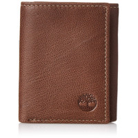 Timberland Cartera triple con bloqueo RFID de cuero genuino para hombre, marrón, talla única