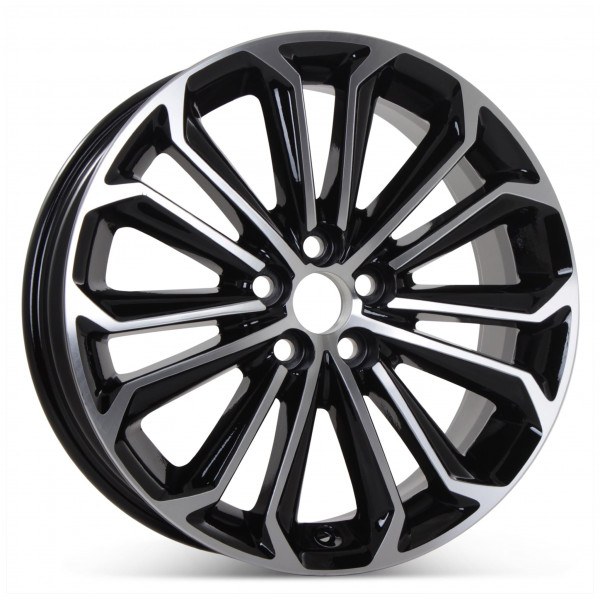 WheelerShip Rueda de aleación de repuesto negra mecanizada de 17 pulgadas para Toyota Corolla S 2014-16 75152