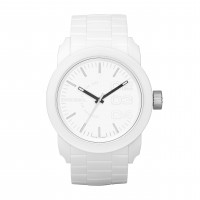 Diesel Reloj analógico de tres manecillas de silicona con doble plumón para hombre, reloj de cara grande para hombre