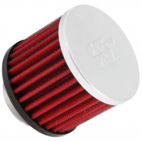 Filtro de aire de ventilación/respiradero K&N: alto rendimiento, premium, lavable, filtro de motor de repuesto: diámetro de brida: 1.375 pulgadas, altura del filtro: 2.5 pulgadas, longitud de brida: 0.4375 pulgadas, forma: respiradero, 62-1440