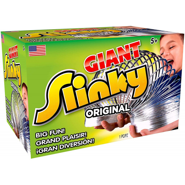 El juguete de primavera para niños Slinky gigante de metal original de la marca Slinky