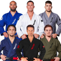 Elite Sports BJJ GI para hombre IBJJF Kimono BJJ Jiujitsu GIS con tela preencogida y cinturón gratis (ver guía de tallas especial) (paquete de 3 (negro/blanco/azul), 1)