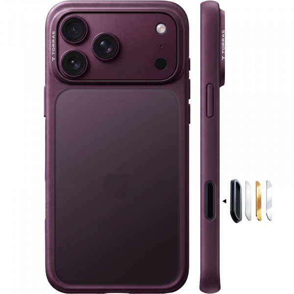 TORRAS Funda a prueba de golpes para iPhone 18 Pro Max Borgoña, certificación Mil-Grade