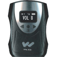 Receptor FM Williams AV PPA R38N, pantalla OLED de alta resolución, conector para auriculares estéreo, indicación de nivel de batería de 4 pasos, controles de volumen digitales, modo de suspensión/apagado automático, encendido suave de audio