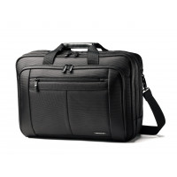 Maletín Samsonite Classic Multi Gusset Toploader, negro, triple fuelle de 15,6 pulgadas