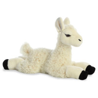 Aurora® Adorable animal de peluche Flopsie™ Llama - Se utiliza para crear aventuras de juego imaginativas - Perfecto para cumpleaños, niños y adultos, todas las edades - Blanco 12 pulgadas