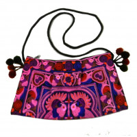 ¡BTP! HMONG Bag Swingpack Hill Tribe - Bolso bandolera con bordado de pájaro étnico HMSP7