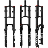 B Bolany Horquilla de suspensión para bicicleta de 26/27,5/29 pulgadas para bicicleta de montaña DH Air, doble hombro, descenso, rappel, amortiguador, tubo recto, ultraligero, ajuste de rebote (negro, 27,5 pulgadas)