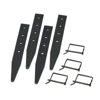 E-Z UP Kit de estacas resistentes, juego de 4, negro