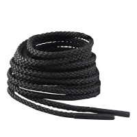 IRONLACE Cordones redondos irrompibles para botas y zapatos, indestructibles, impermeables y resistentes al fuego, resistencia a la rotura de 1500 libras/par, negro, 84 pulgadas, 3,2 mm de diámetro, 1 par